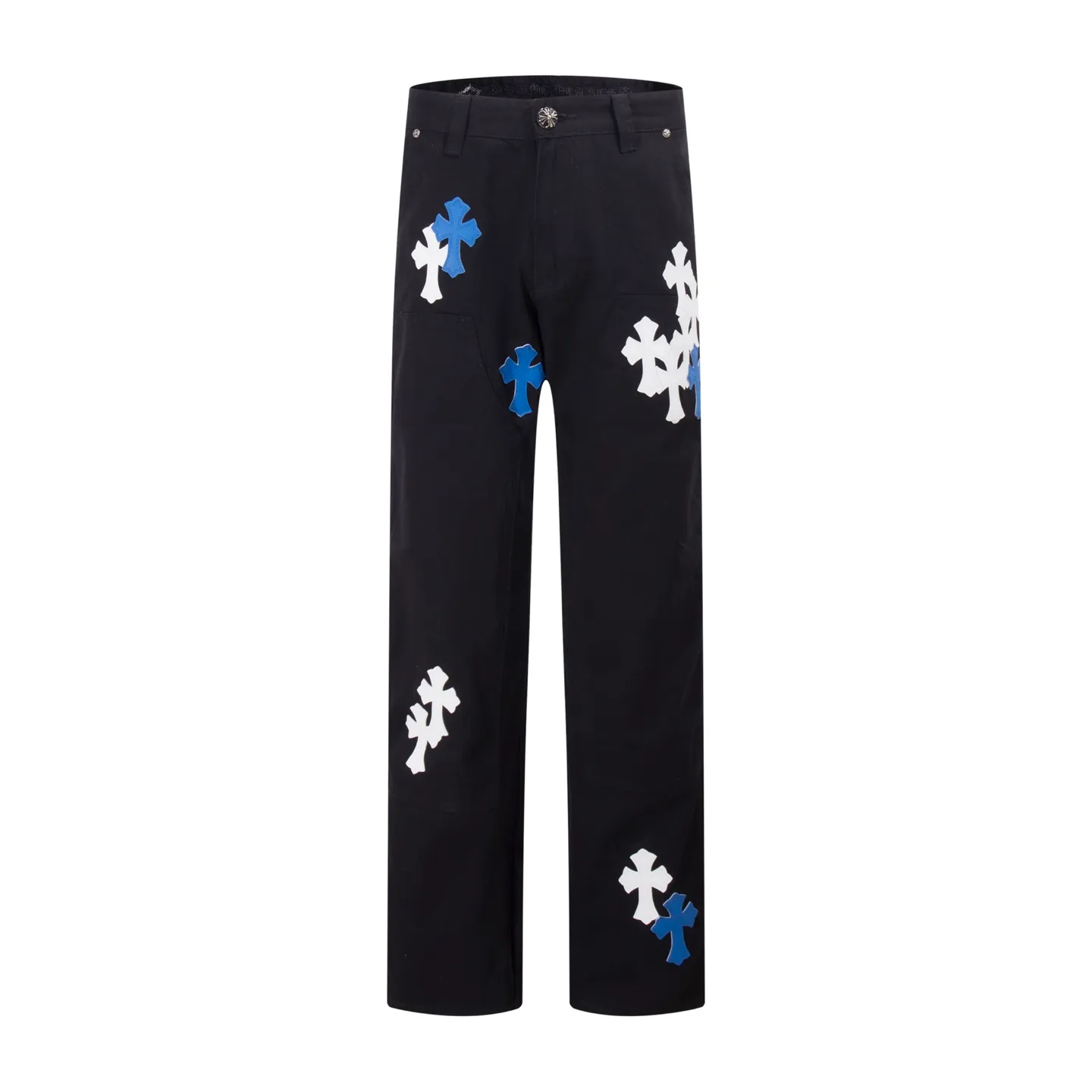 P260 Style number: H34 Croxin & 𝐂𝐡𝐫𝐨𝐦𝐞 𝐇𝐞𝐚𝐫𝐭 ss25 black white grain leather denim workwear logging pants. Styles with different washed textures are very friendly to people with thin legs. The slightly flared version perfectly modifies the leg shape. The timeless and moderate length makes it easy to match and match. It is the basis for various styles and is a must-have in your wardrobe! The fabric is stiff but also makes the upper body soft without losing texture. The washing process is even more perfect. It is a must-have item for everyone! ! ! Washed wheat, hang tag, pants label, three labels complete Color: black Size: 28-30-32-34-36